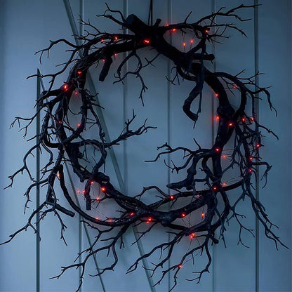 Crimson Halloween Wreath