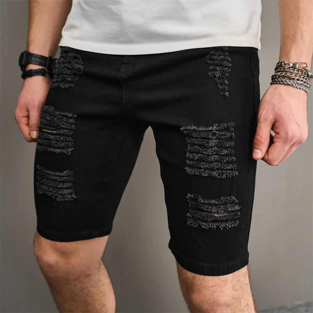 Men's Distressed Denim Shorts