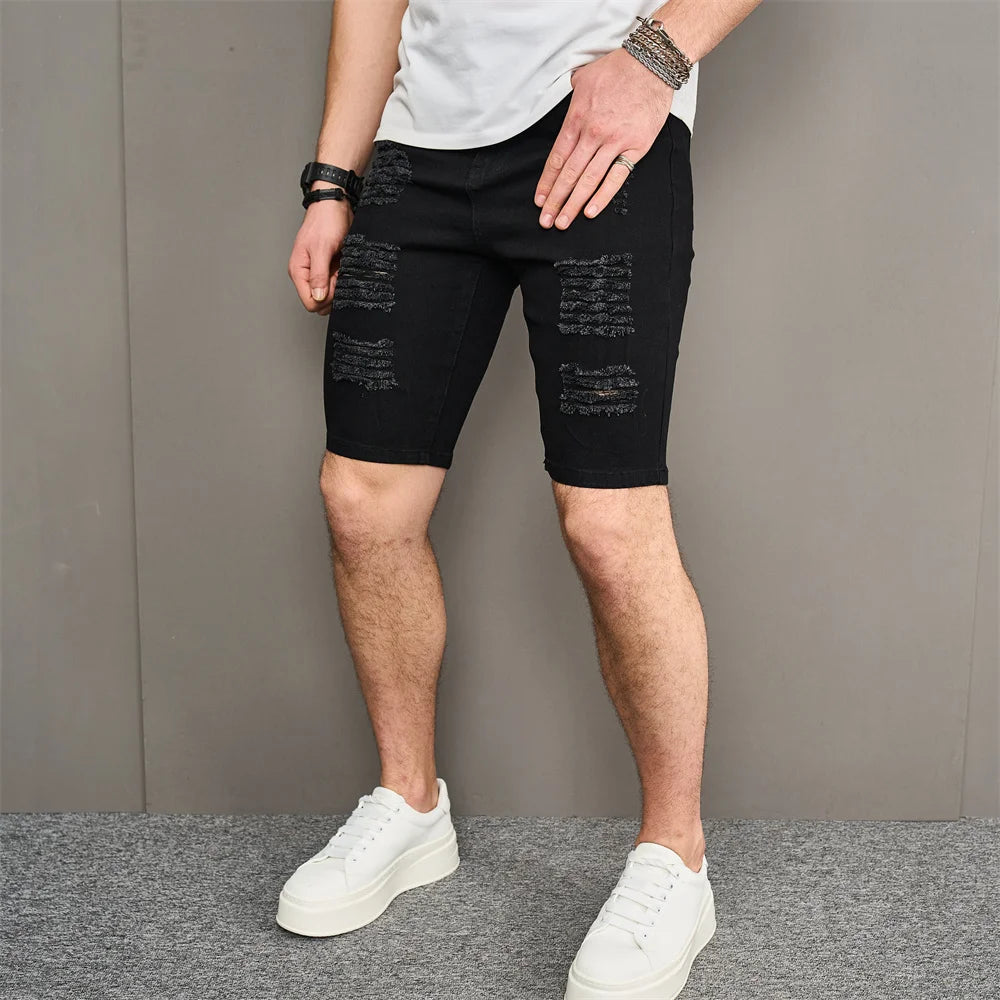 Men's Distressed Denim Shorts