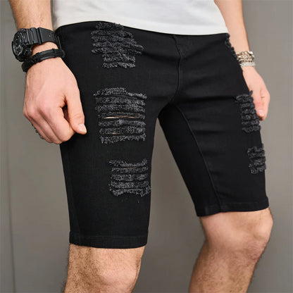 Men's Distressed Denim Shorts